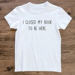White Graphic Tee with Fun Quote